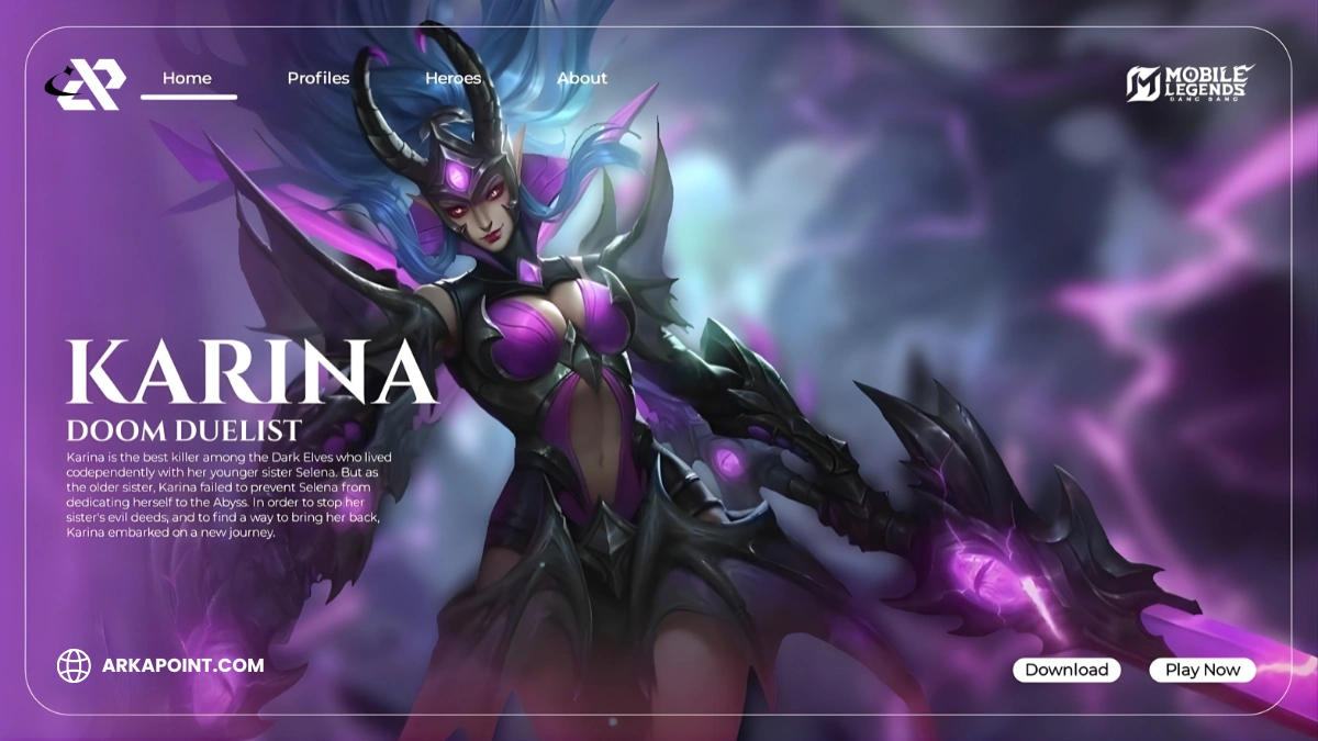 Guide Karina ML Terbaru 2025 Dari ARKAPOINT: Role, Skill, Item, Battle Spell, Emblem, Dan Counter